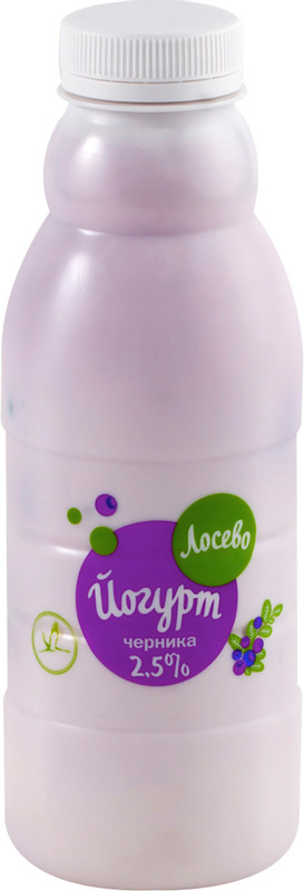 Йогурт Лосево питьевой черника 2.5%, 330мл