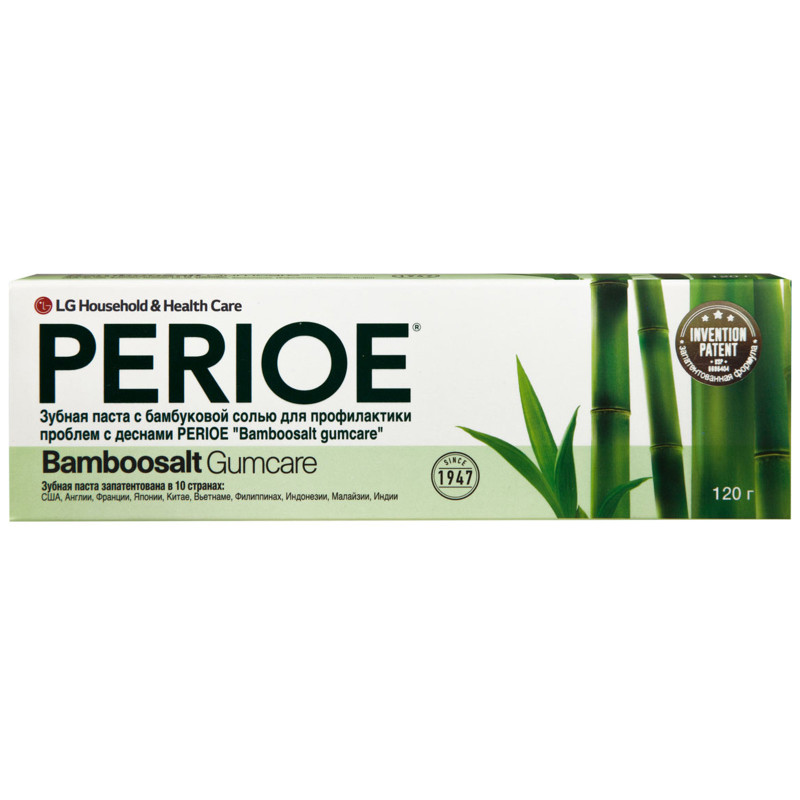 Зубная паста Perioe Bamboosalt Gumcare для профилактики проблем с дёснами с бамбуковой солью, 120г