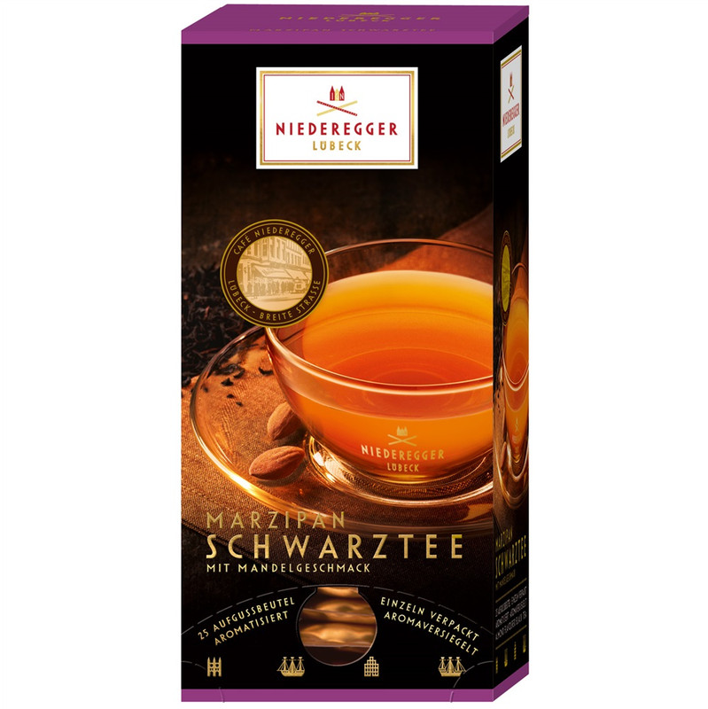 Чай Niederegger чёрный марципановый, 25х1.75г