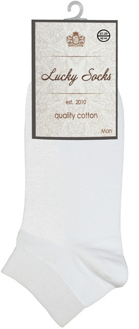 Носки мужские Lucky Socks белые р.27-29 HMГ-0057