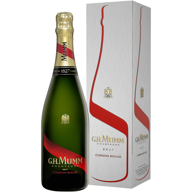 Вино игристое Mumm Cordon Rouge Champagne AOC белое брют 12%, 750мл — фото 1