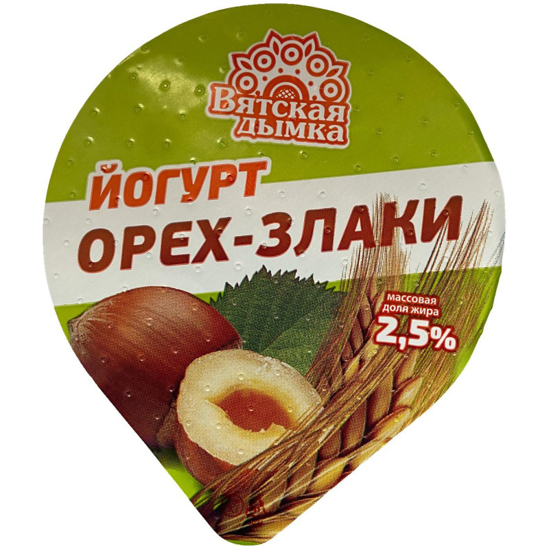Йогурт Вятская Дымка орех-злаки с сахаром 2.5%, 125г — фото 1