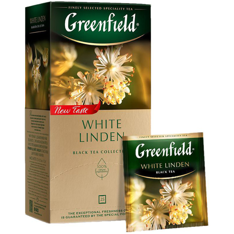 Чай Greenfield White Linden с ароматом османтуса и растительными компонентами, 25х1.5г — фото 3