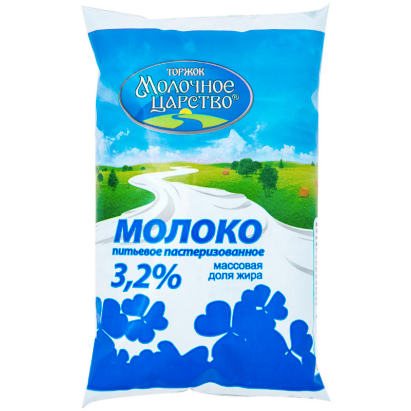 Молоко Молочное Царство пастеризованное 3.2%, 500мл