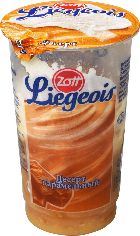 Десерт молочный Zott Liegeois карамель-сливочный мусс 2.4%, 175г