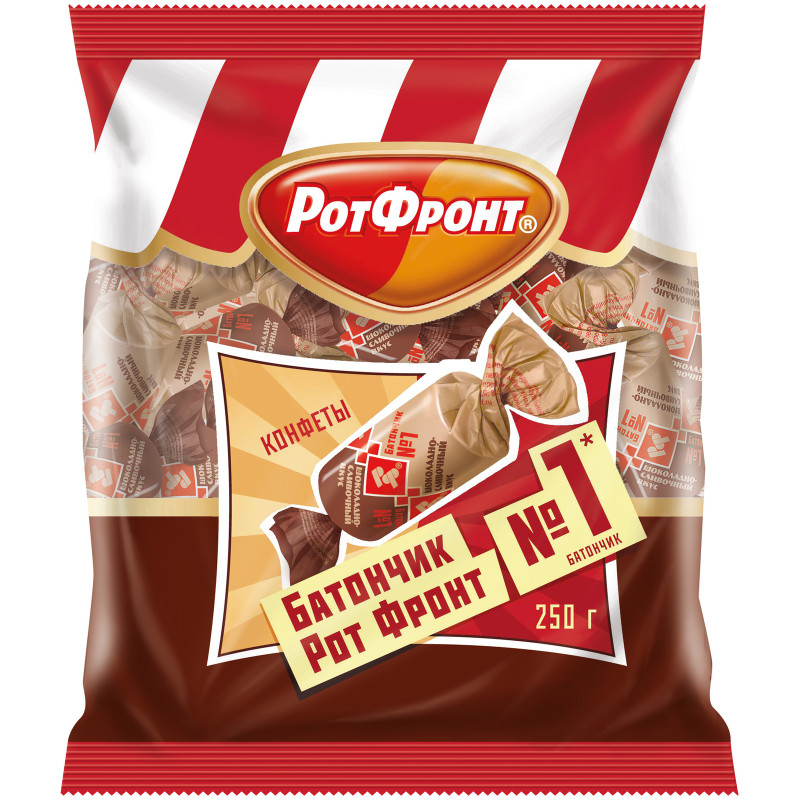 Конфеты Рот Фронт Батончики с шоколадно-сливочным вкусом, 250г