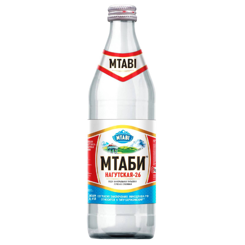 Вода минеральная Мтаби Нагутская-26 питьевая лечебно-столовая, 450мл