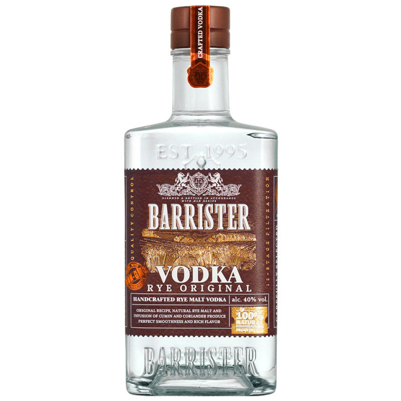 Водка Barrister Rye Original особая 40%, 700мл