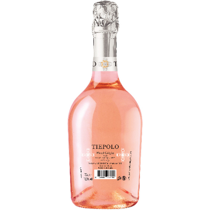 Вино игристое Tiepolo Pinot Grigio Rosé розовое брют, 750мл — фото 1