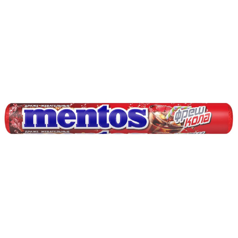 Драже Mentos Фреш Кола жевательные со вкусом колы, 37г