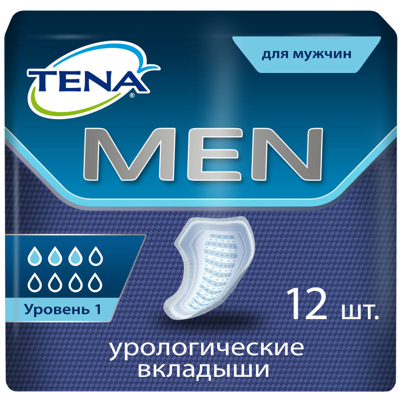 Прокладки Tena Men уровень 1 урологические для мужчин, 12шт