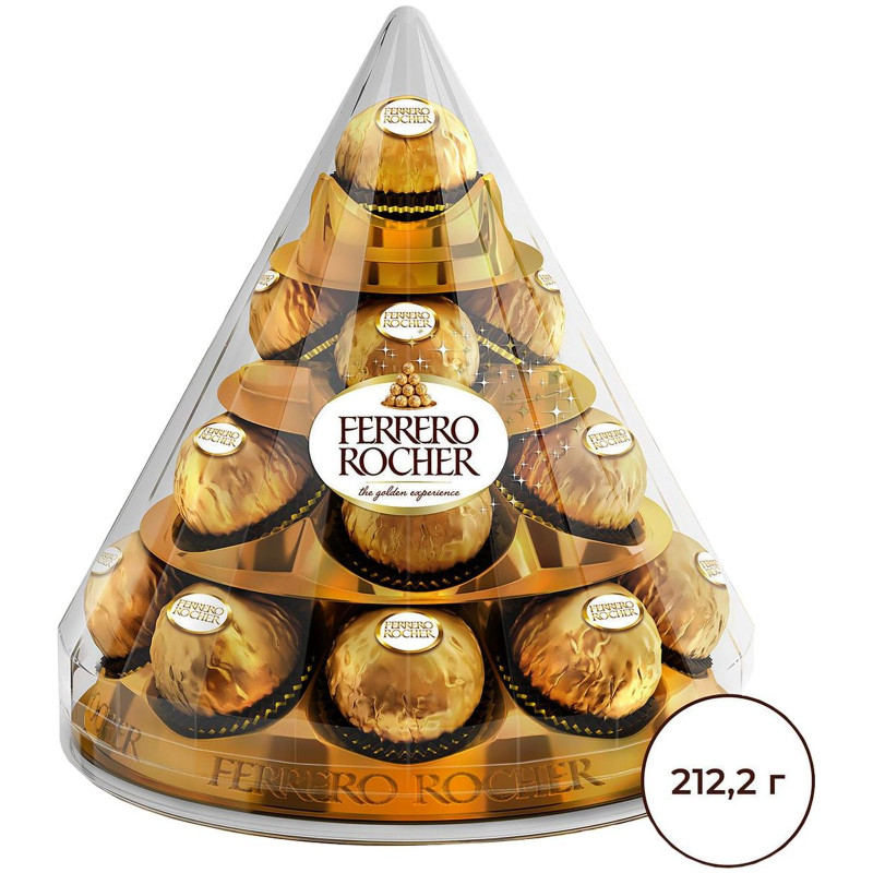 Конфеты Ferrero Rocher молочный шоколад и лесной орех, 212.5г — фото 1