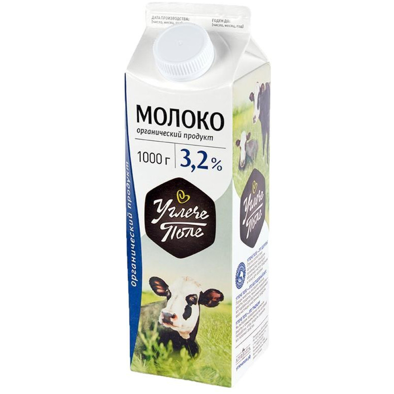 Молоко Углече Поле питьевое пастеризованное 3.2%, 1л