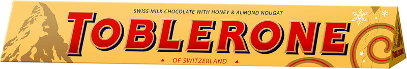 Шоколад молочный Toblerone швейцарский с медово-миндальной нугой, 200г — фото 1
