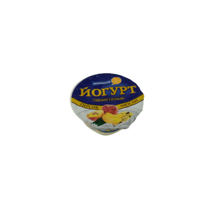Йогурт Першинский термостатный персик-мюсли 6%, 125г