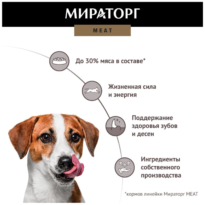 Сухой корм Мираторг Meat из ароматной курочки для взрослых собак мелких пород, 500г — фото 2