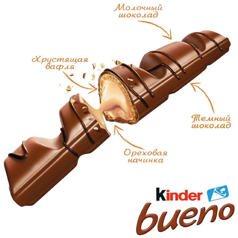 Батончик Kinder Bueno, 3шт — фото 2