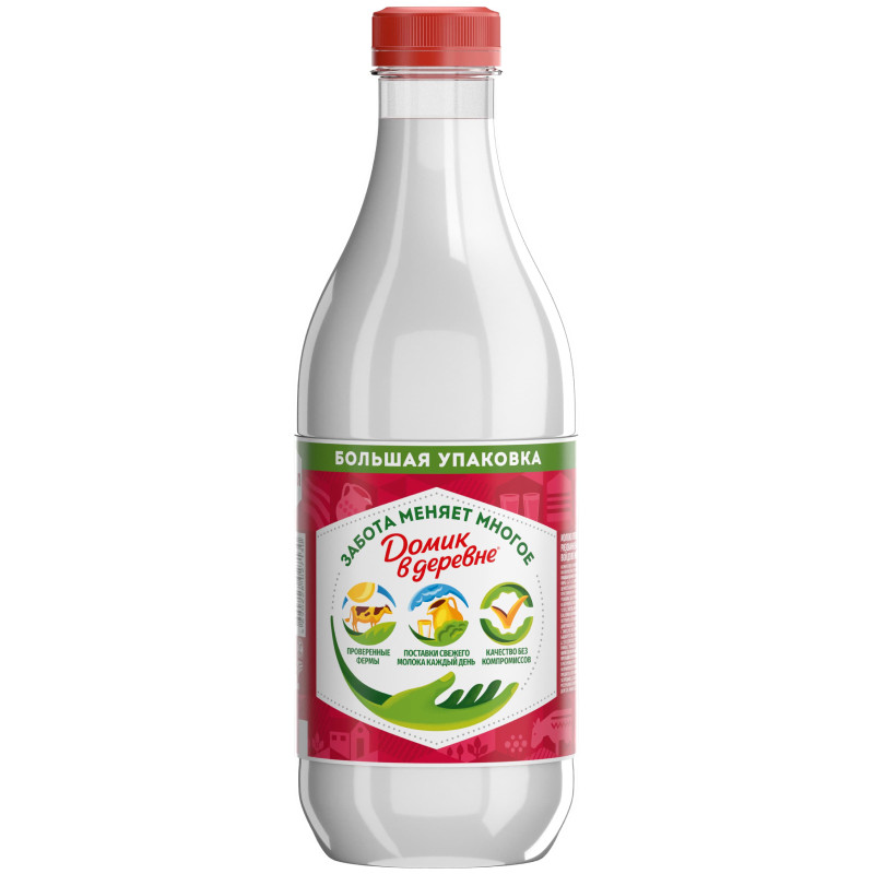 Молоко пастеризованное Домик в деревне 3.7%, 1.4л — фото 1
