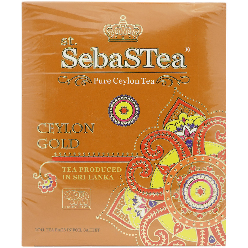 Чай SebasTea Ceylon Gold чёрный байховый цейлонский мелколистовой, 100х2г — фото 1