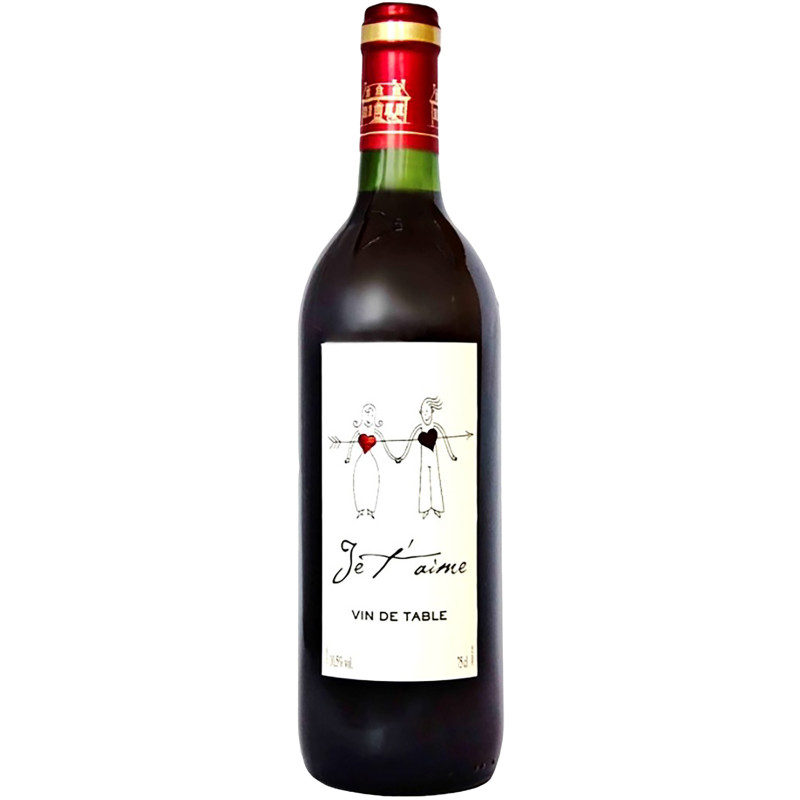Вино Je T'aime красное полусладкое 10.5%, 750мл