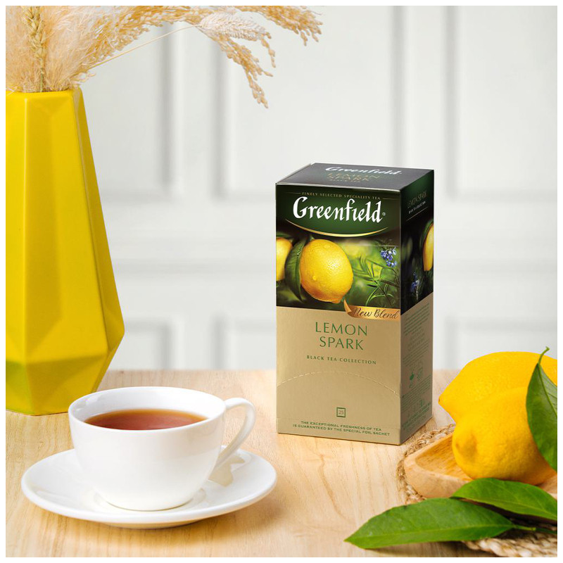 Чай Greenfield Lemon Spark чёрный в пакетиках, 25х1.5г — фото 4
