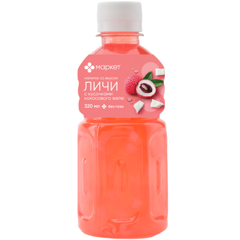 Напиток со вкусом личи с кусочками кокосового желе безалкогольный ...