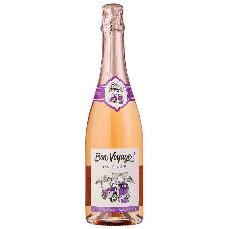 Винный напиток Bon Voyage Pinot Noir Rose безалкогольный газированный, 750мл