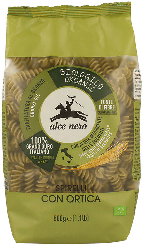 Макароны Alce Nero Spirelli Con Ortica Biologici-Organic из твёрдых сортов пшеницы, 500г