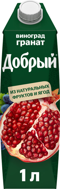 Напиток сокосодержащий Добрый Уголки России из граната и винограда, 1л