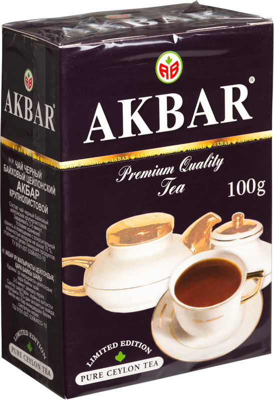 Чай Akbar Limited Edition чёрный крупнолистовой, 100г — фото 1