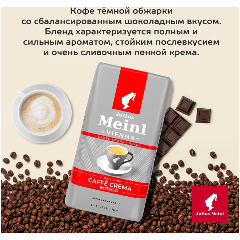 Кофе Julius Meinl Caffe Crema Intenso в зёрнах, 1кг — фото 4