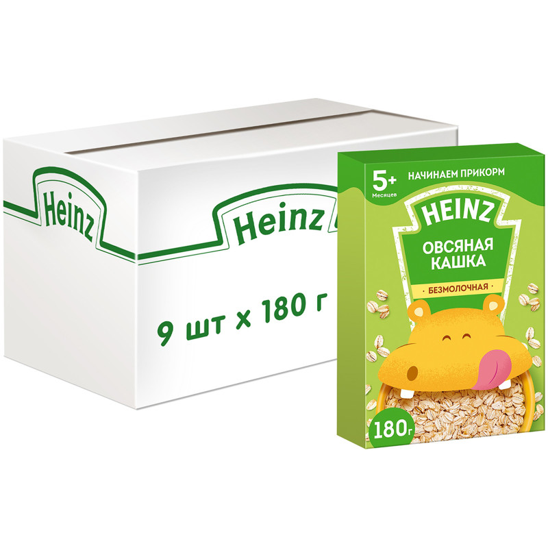 Каша Heinz овсяная безмолочная для детей c 5 месяцев, 180г — фото 6