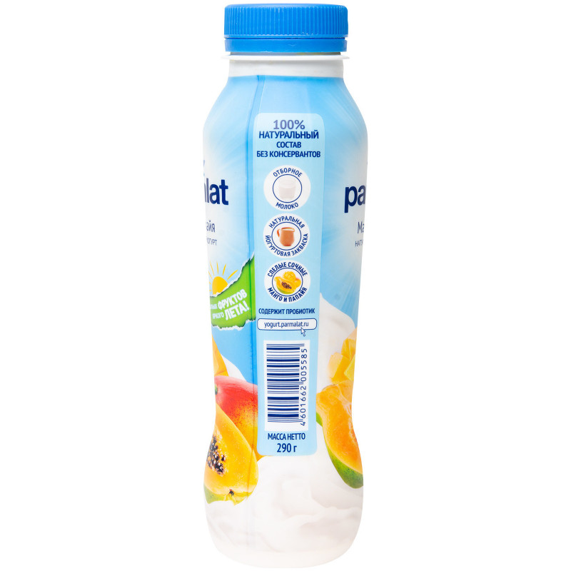 Биойогурт Parmalat питьевой манго-папайя 1.5%, 290мл — фото 2