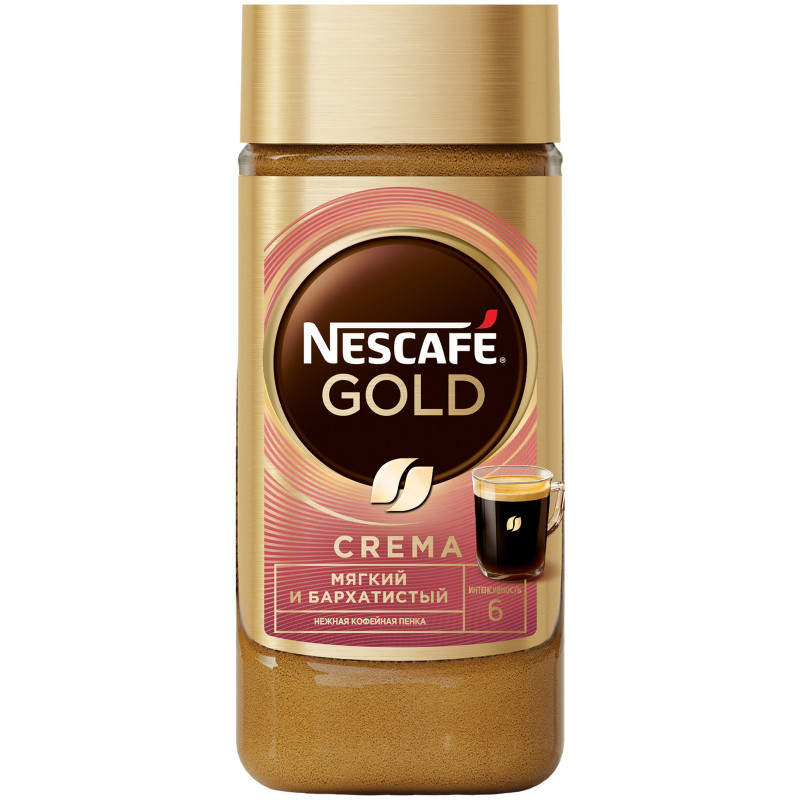 Кофе Nescafé Gold Crema натуральный растворимый порошкообразный, 95г