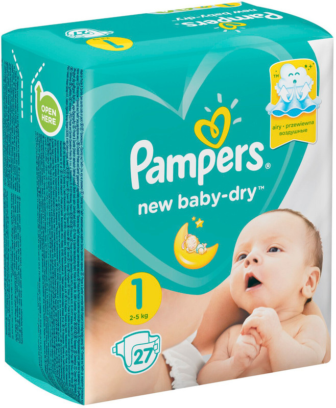 Подгузники Pampers New baby-Dry р.1 2-5кг, 27шт — фото 2