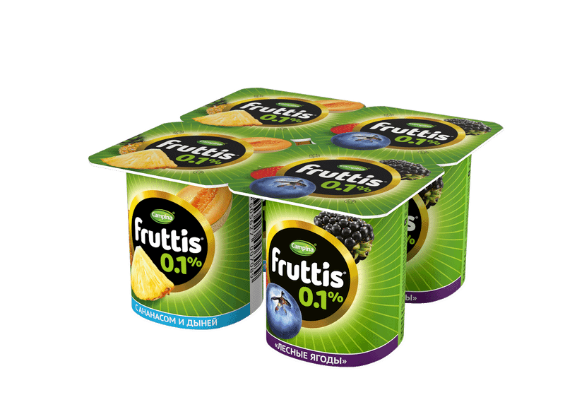 Продукт йогуртный Fruttis Легкий ананас-дыня-лесные ягоды 0.1%, 110г