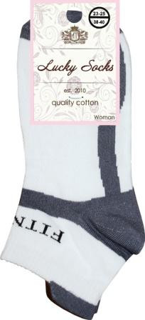 Носки женские Lucky Socks белые р.23-25 СЖ-002