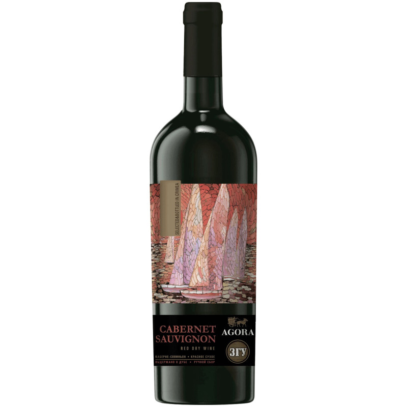 Вино Agora Каберне-Совиньон сухое красное урожая 2018 года, 750мл
