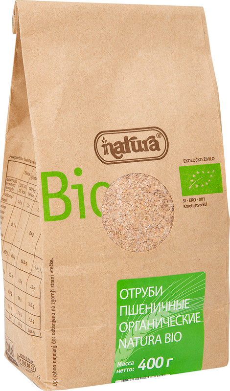 Отруби Natura Bio пшеничные органические, 400г