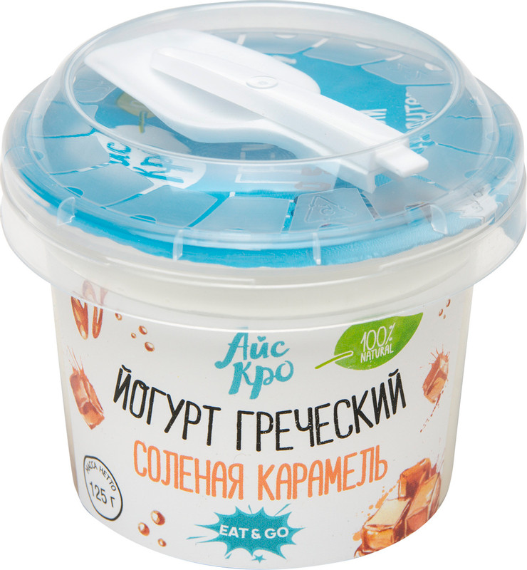 Йогурт Icecro греческий солёная карамель 3%, 125г