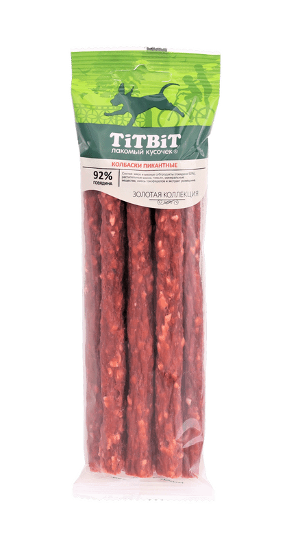 Колбаски TitBit Золотая Коллекция Пикантные для собак, 80г