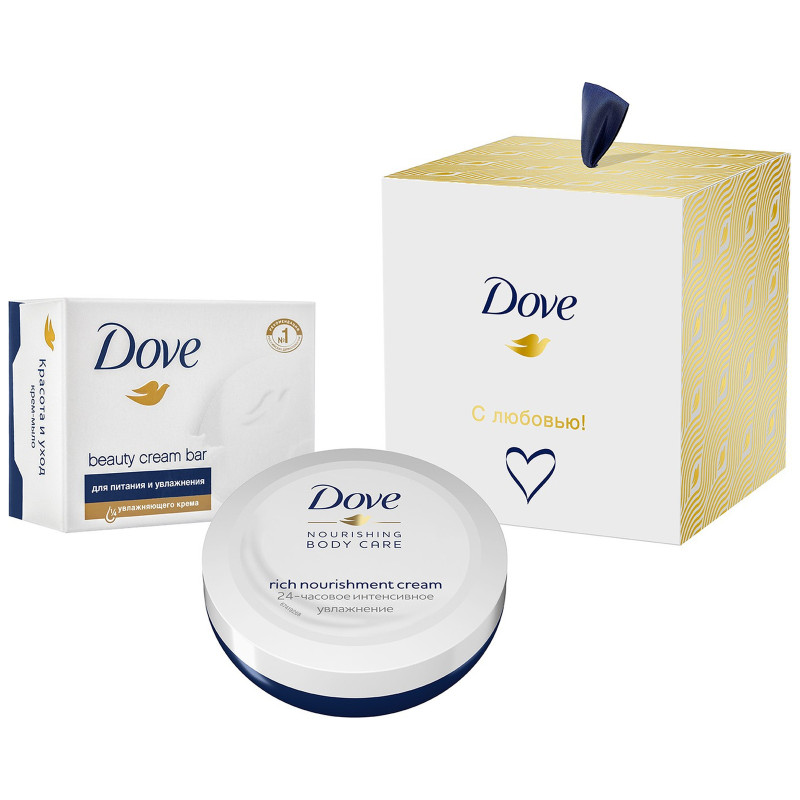 Подарочный набор Dove С любовью для вас крем для тела, 75 мл + крем-мыло, 100 г — фото 2