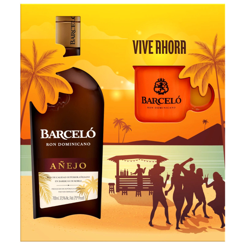 Ром Barcelo Anejo 37,5%, 700мл + кружка