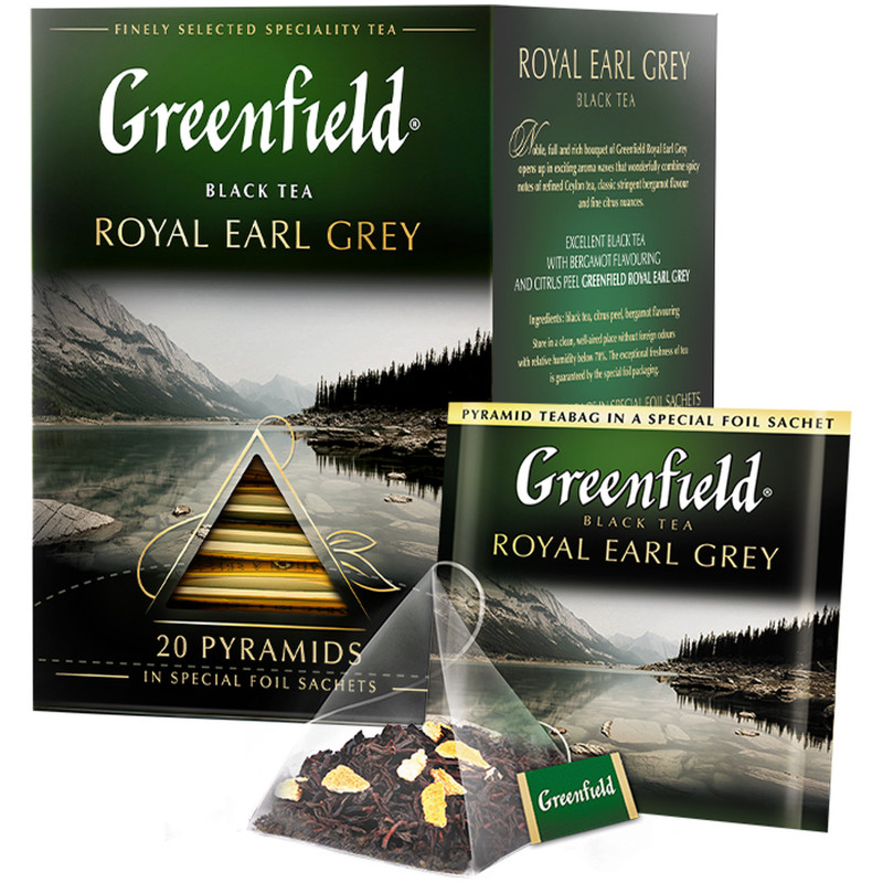 Чай Greenfield Royal Earl Grey чёрный цитрус-бергамот в пирамидках, 20х2г — фото 3