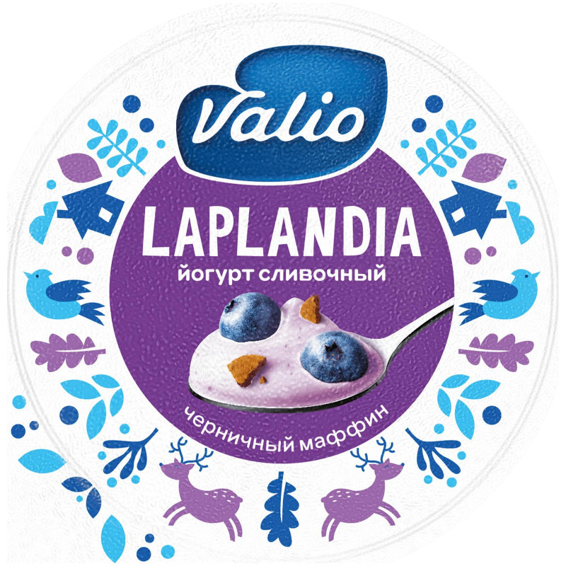 Йогурт Viola Laplandia Сливочный Черничный Маффин с наполнителем 7.2%, 180г — фото 1