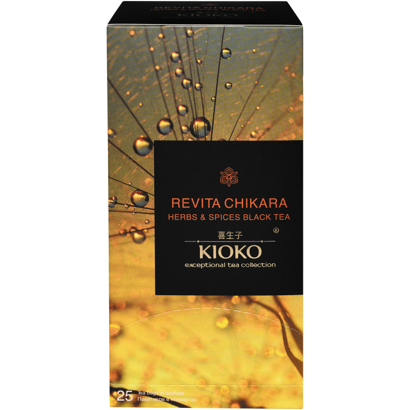 Чай Kioko Revita Chikara чёрный с добавками растительного сырья, 25х2г — фото 1