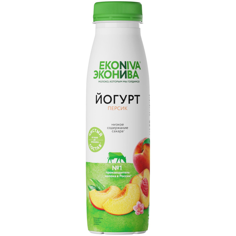 Йогурт Эконива питьевой Fitness Line персик 2.5%, 300мл