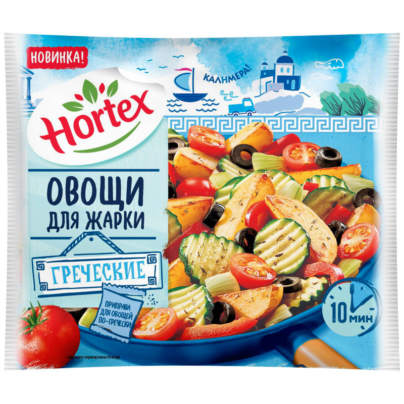 Смесь овощная Hortex Греческая для жарки с приправами замороженная, 400г