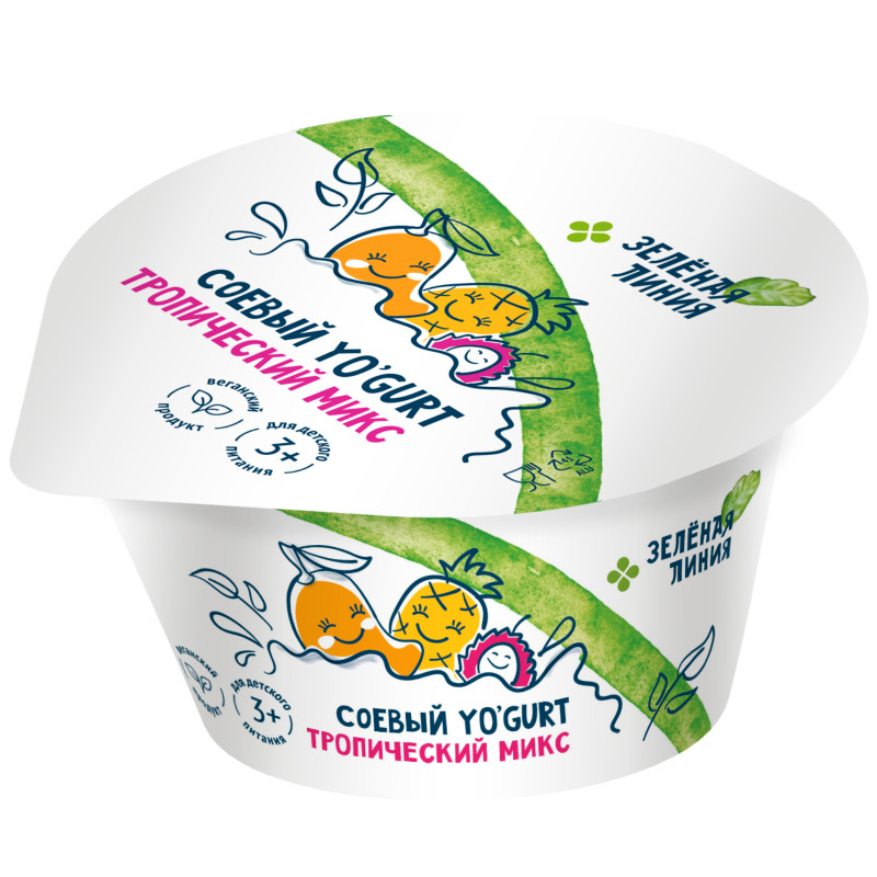 Продукт соевый Yogurt Тропический Микс Зелёная Линия, 130г