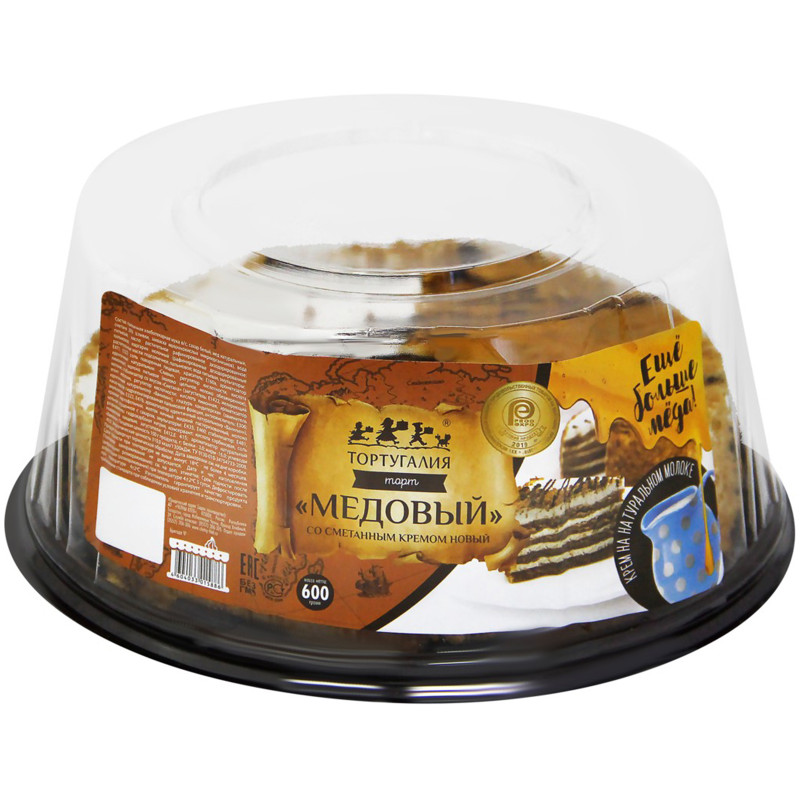 Пирожное Тортугалия Медовое со сметанным кремом, 4x65г — фото 1
